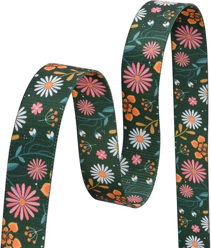 Dog Collar and Leash Set with Bohemia Floral Tribal Geometric Patterns - Soft Ethnic Style Collar Adjustable for Small Medium Large Dogs(Dark Green Flower Set,L)
