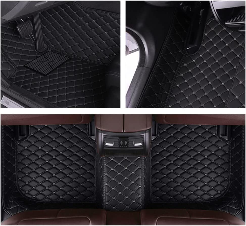 MELKEN Custom Fit Leather Car Floor Mats for 95% of Cars Full Coverage Floor Liners Car Mats (Black & Purple) - color: Black & Purple