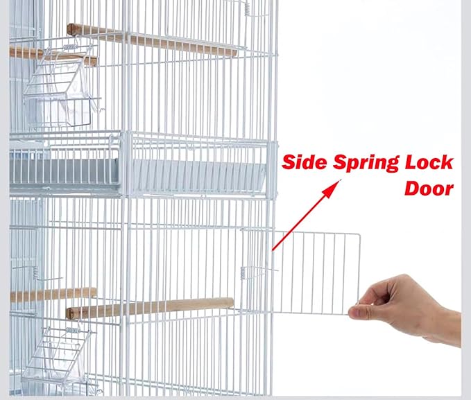 LOT of White Stackable Breeder Bird Flight Cage with Removable Center Divider and Breeding Nest Box Doors (White, 26.5"x11"x15"H Lot of 4)