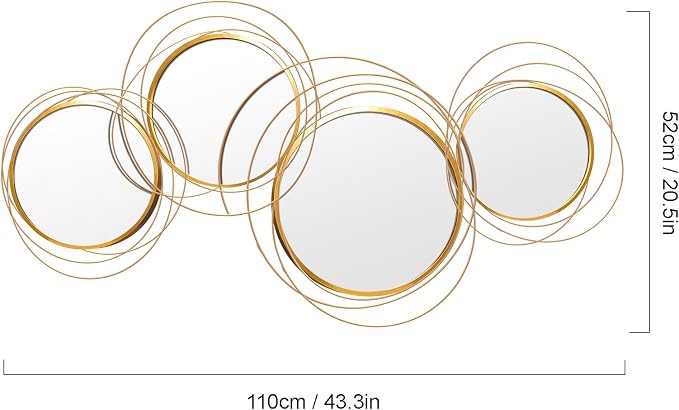 Large Decorative Wall Mirror, Modern Gold Wall Art Mirrors