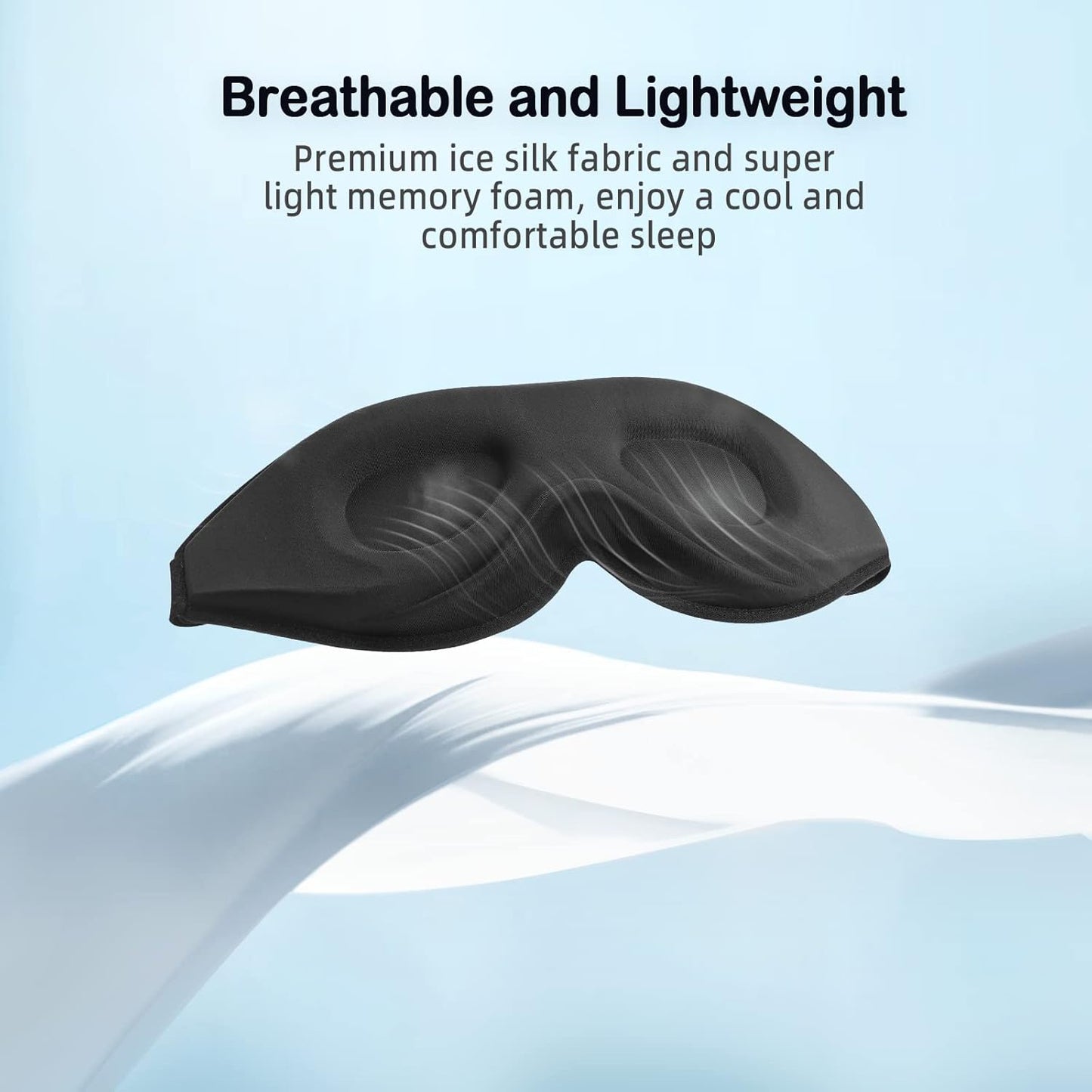 LitBear Sleep Mask for Side Sleeper Women Men, Eye Mask for Sleeping Light Blocking, 3D Contoured Cup Sleeping Mask, Soft Breathable Sleep Eye Mask with Adjustable Elastic Strap for Flight Nap