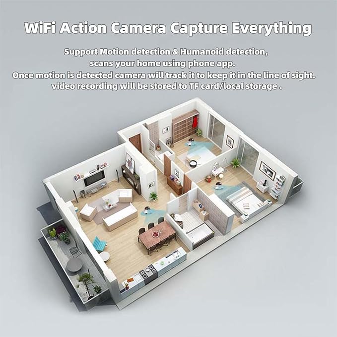 Pet Cameras Indoor with Phone App, 1080p Dual Lens, P 360°/T 90° Rotation Monitoring, 2-Way Talk, Night Vision, Motion Detection, Video Recording (4G, 64GB)