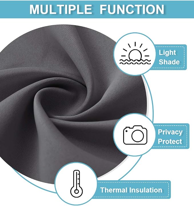 RYB HOME Blackout Curtains 80 inches Long Thermal Insulating Large Window