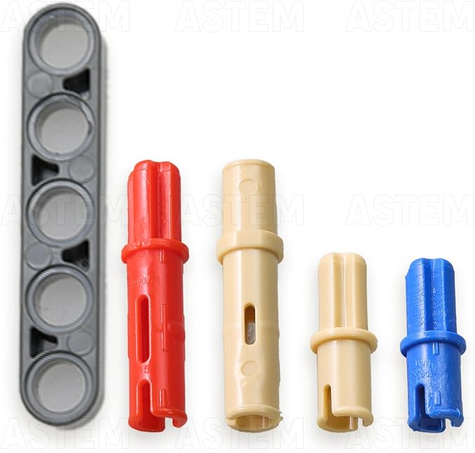 ASTEM Technic Parts Compatible With Technical Brick Shaft Pin Bolt 1300 Small Particle Technology Loose Parts EV3 Black Tight Friction