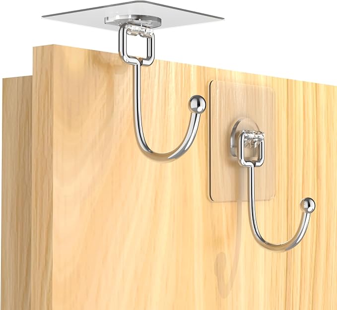 Latoxcaa Large Adhesive Hooks 24-Pack, Heavy Duty 44lb Wall Hooks