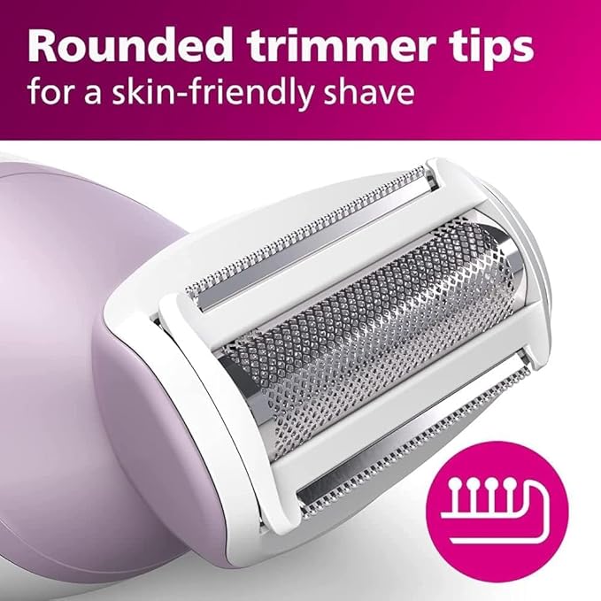 Philips Beauty Lady Electric Shaver Series 6000, Cordless with 4 Accessories, BRL136/00, White