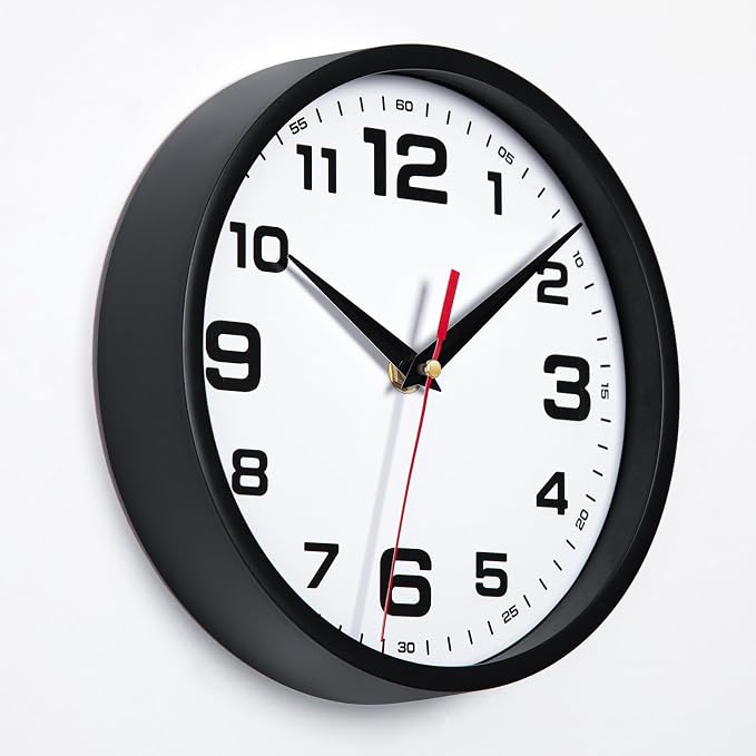 Silent Wall Clocks Battery Operated 12 Inch No Ticking Modern Analog Clock