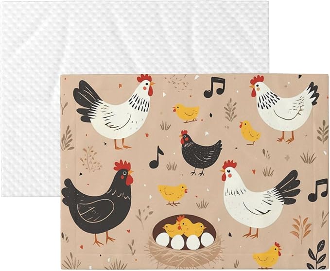 Chicken Print Soft Plush Pet Blanket, Washable Dog Blanket, Cat Fleece Throw, Puppy Bed Crate Mat & Sofa Couch Protector - Large