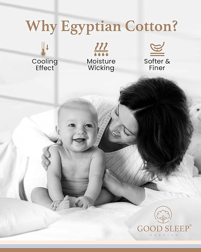 Good Sleep Bedding Cal King Sheet Set - 100% Egyptian Cotton Sheets California King Size, 4 Pc, California King Sheets, Soft, California King Sheet Sets Deep Pocket Fits Upto 16" - Black