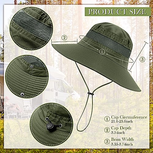 Janmercy 2 Pieces Men's Work Fishing Vest with Hat Lightweight Safari Travel Hunting Waistcoat With Multi Pockets Fishing Hat - color: Army Green, size: Medium