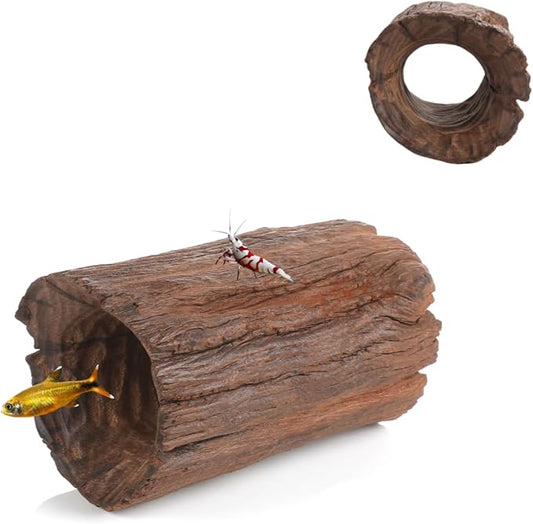 Betta Wood Tunnel Tube,Betta Fish Toys Hideout for Aquarium Fish Tank Decorations-Reptile Hide-Snake Hide-Cave for Turtle Habitat Shelter for Crayfish Shrimp and Other Aquatic Pets 4.3-5.5"