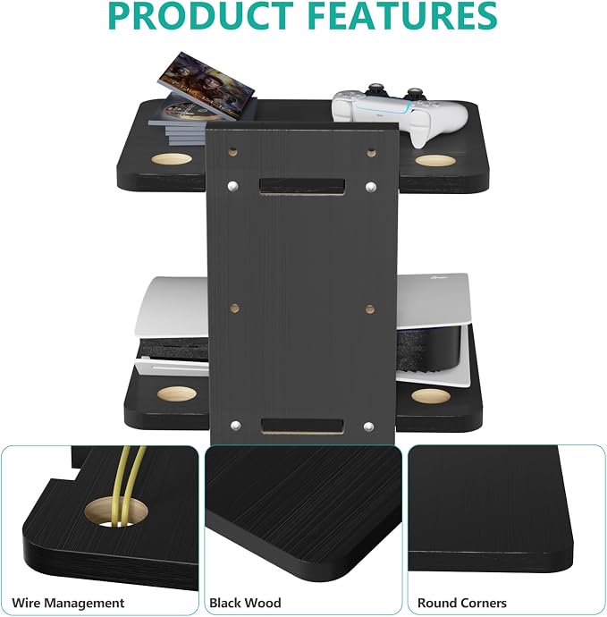 WALI Floating TV Shelf, 2 Tier Projector Shelf