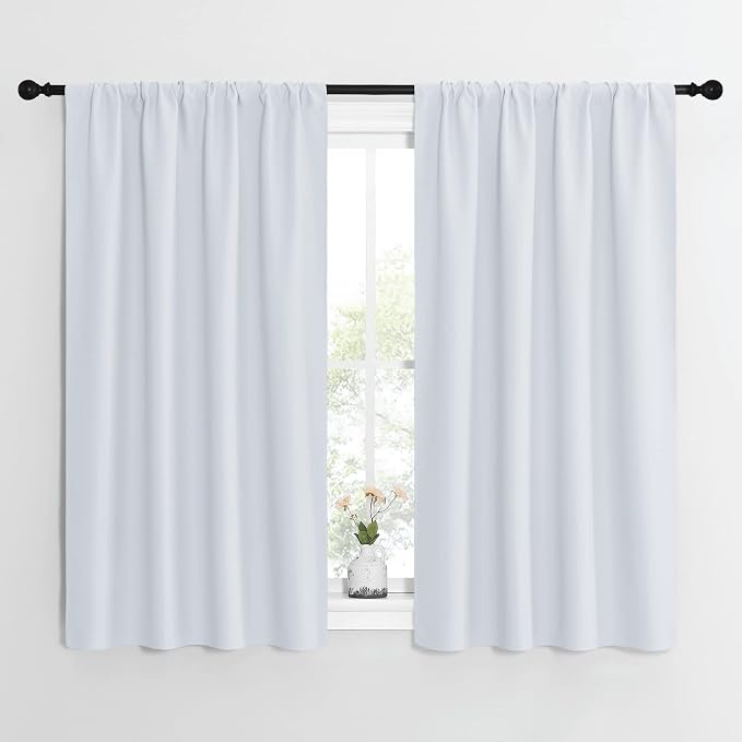 NICETOWN Greyish White Window Curtain Panels