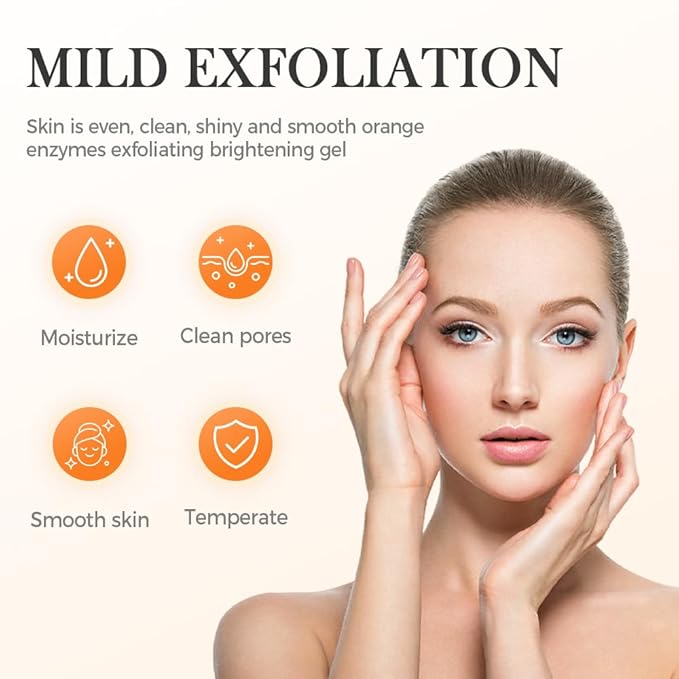 Orange Exfoliating Gel for Face and Body, 2025 New Deep Pore Orange Peeling Scrub, Deep Clean Pores, Remove Blackheads Moisturize Cleansing, Body Exfoliating Gel for All Types Skin (1PCS, 3.52 Fl Oz)