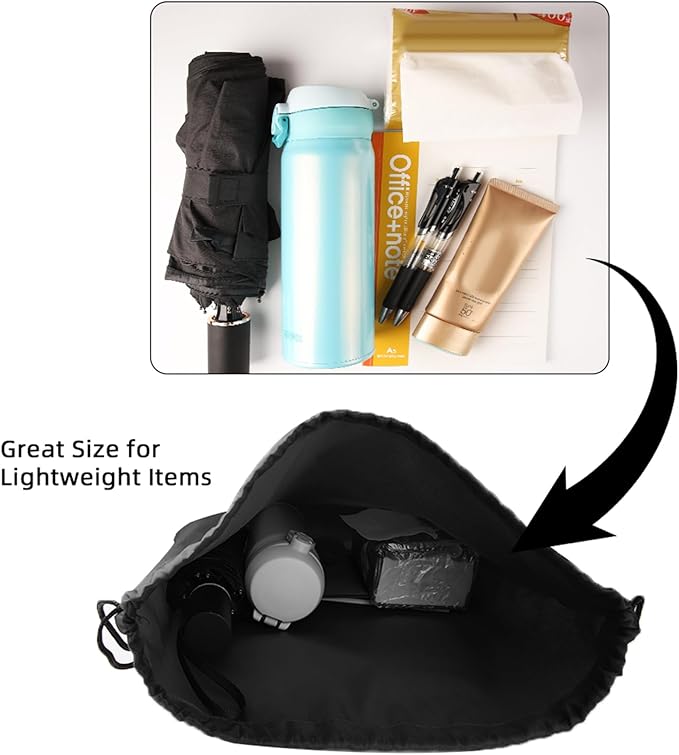 GoodtoU Backpack Drawstring, 16.5"x13.3" Nylon Gym Bag, 80Pcs Bulk Pack, Black