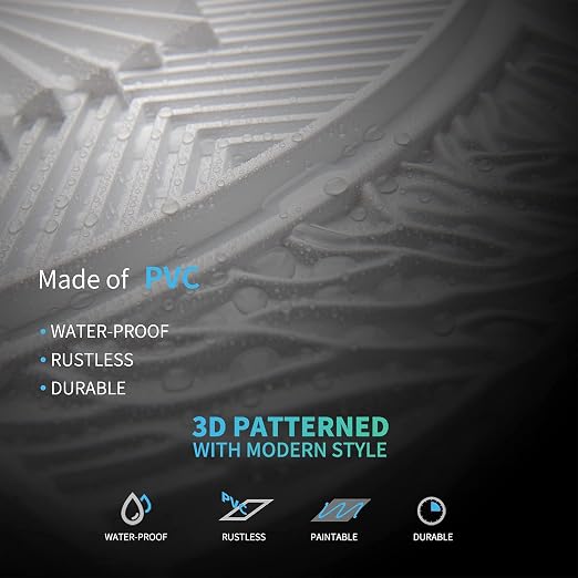 Art3d Drop Ceiling Tiles 24x24 in White, 3D Wainscoting Panels Glue Up 2x2