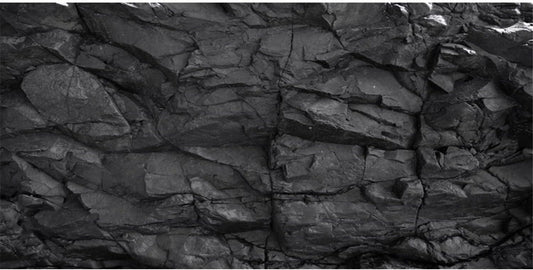 AWERT 36x20 inches Stone Aquarium Background Black Rock Fish Tank Background Rocky Terrarium Background Vinyl