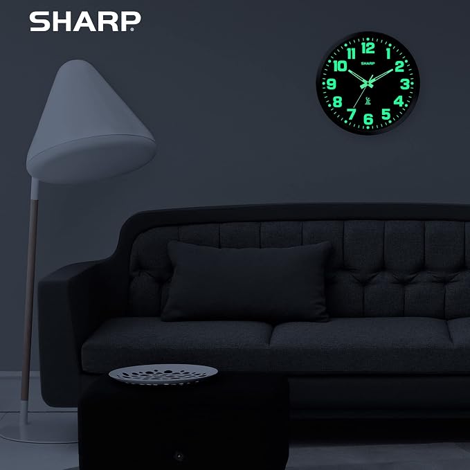 Sharp Glow in the Dark Atomic Analog Wall Clock