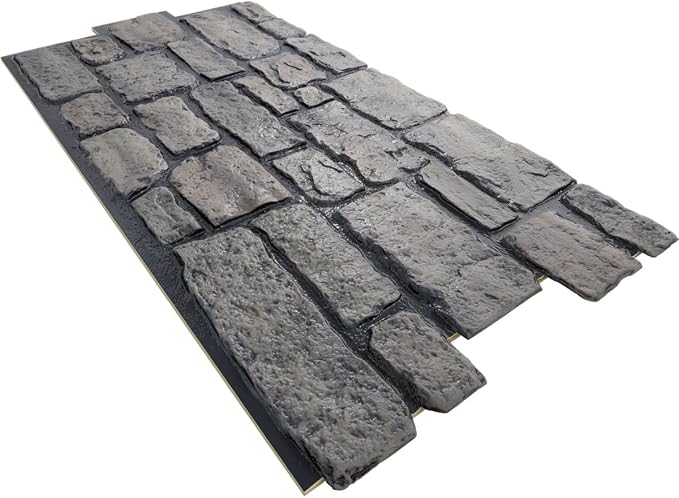 EverStone Cobblestone Faux Stone Panel, Lunar Color
