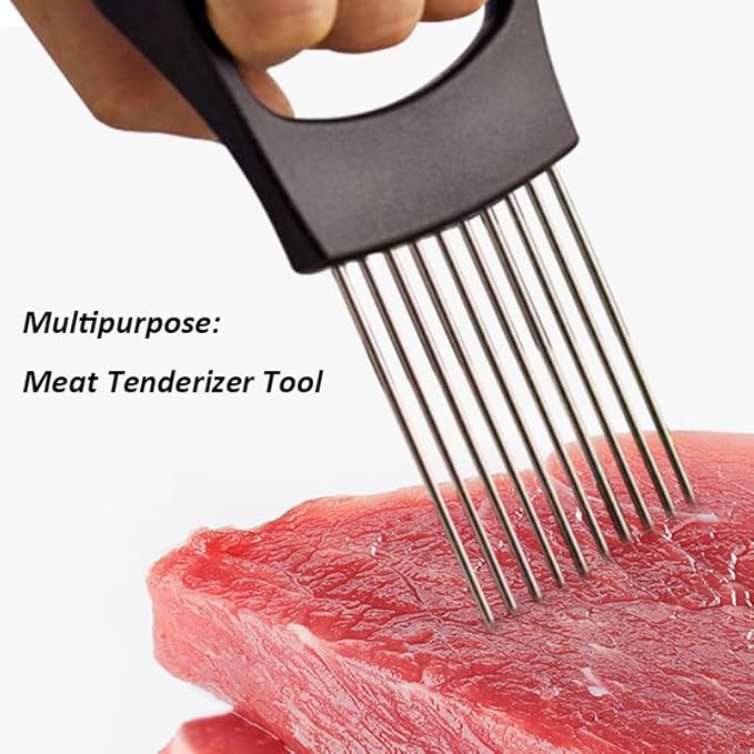 Onion Holder Lemon Slicer Cutter for Food & Veggies, Vegetable Chopper Assistant Tool for Meat, Potato & Tomato (Pink, 1PCS)