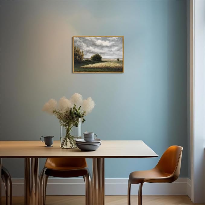 OIQArtOIQ Vintage Landscape Canvas Wall Art Framed Natural Scenery Painting