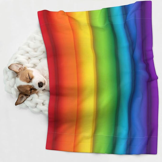 Double Sided Plush Pet Blanket with Cozy Dot Texture and Smooth Reverse, Colorful, Reversible Throw for Dogs Cats on Couches Beds Crates
