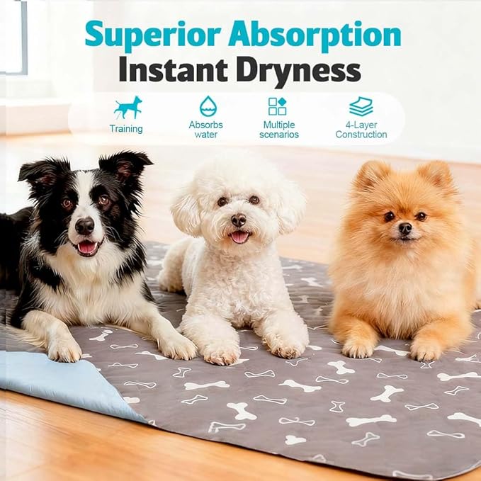 Puppy Pads for Dogs, 2026 New Washable Puppy Pads with Pheromones, Pee Pads for Dogs & Cats, Durable Leak-Proof & Anti-Slip Pet Training Pads for Home & Travel, Reusable (Grey, 15.7" x 23.6")