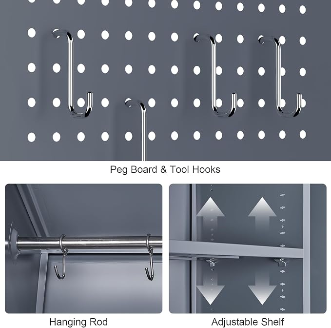 GREATMEET 72.8" H Tall Metal Garage Storage Cabinet