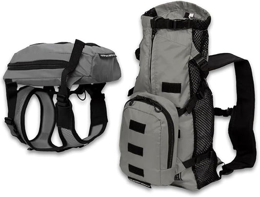 K9 Sport Sack Walk-On - X-Small, Shark Skin Gray - Ideal for Dogs with 9-12” Back Length - Lightweight, Packable, Backpack-Style Carrier - Includes Compatible Harness & Storage Bag