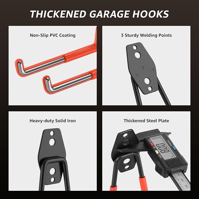 40 Pack Garage Hooks, Heavy Duty Steel Wall Mount Utility Hangers