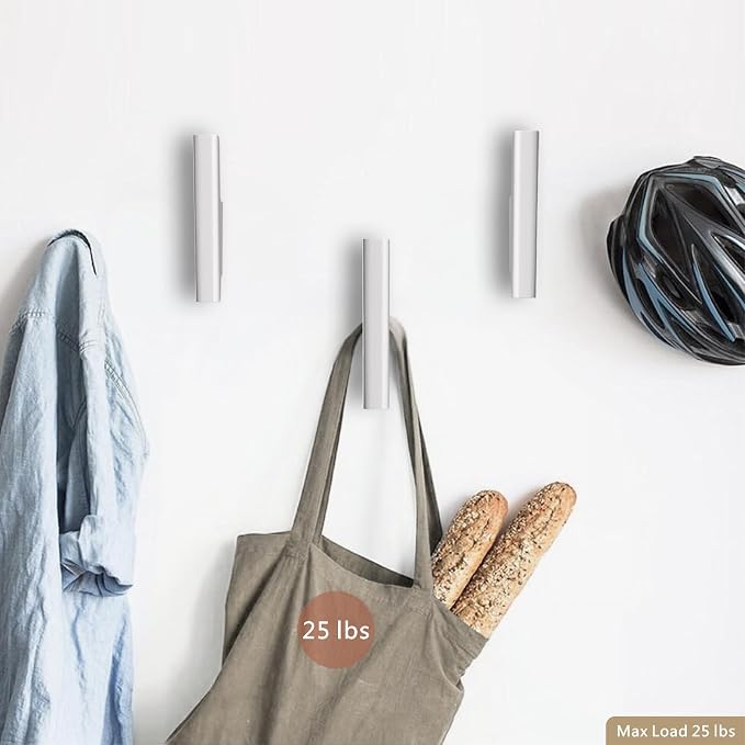Wood Wall Hooks 4 Pack Coat Hooks Wall Mount White Wooden Hooks