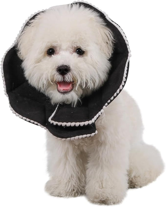Adjustable Dog Cat Cone,Soft Recovery Cat Cone Collar,Dog Protective Collar for Cats Surgery,Black,Small