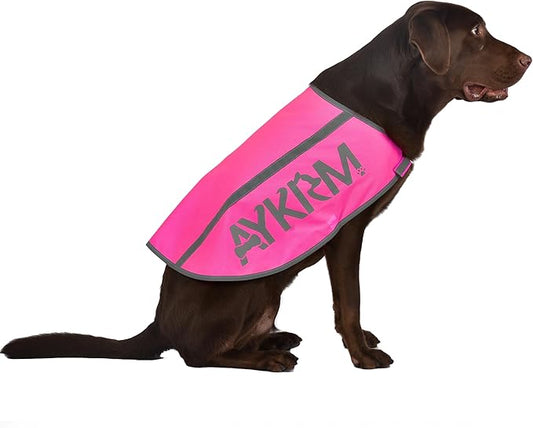 Pink Reflective Dog Vest for Large Breeds,High Visibility Dog Safety Vest Harness with Removable Bell Keep Safe from Hunting, Training & Cars Accidents