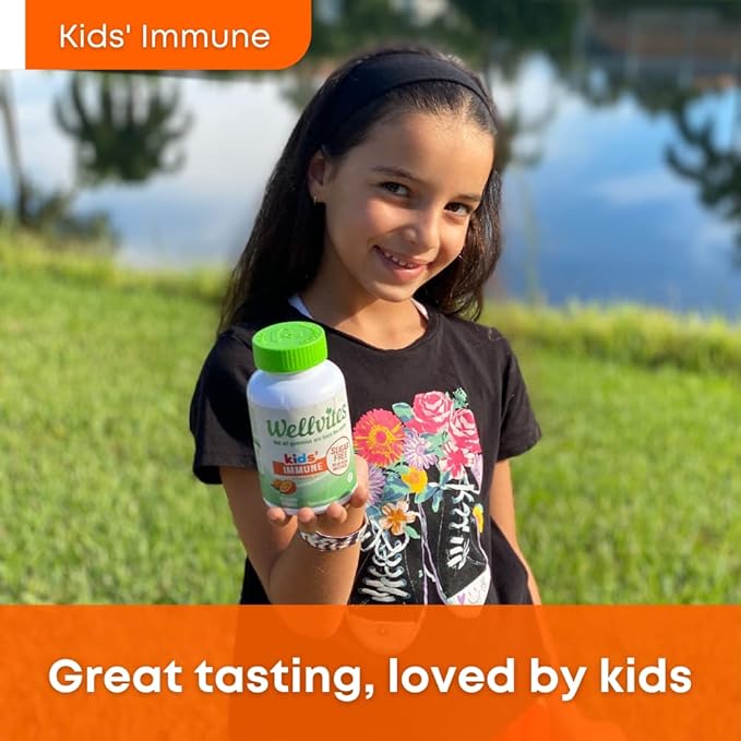 Sugar Free Kids Immune Daily Gummy Vitamins - Vegan, Non-GMO - Vitamin C Gummies for Kids Immune Support, No Artificial Sweeteners, Gluten-Free, Gelatin-Free, 60 Count (30 Day Supply)