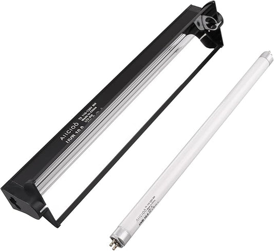 Aiicioo T5 UVB Lighting Combo Kit - 12" Light Fixture Desert 10.0 Terrarium Hood Light Fixture & High Output T5 HO UVB Bulb for Reptiles Chameleon Gecko (watts, 8)