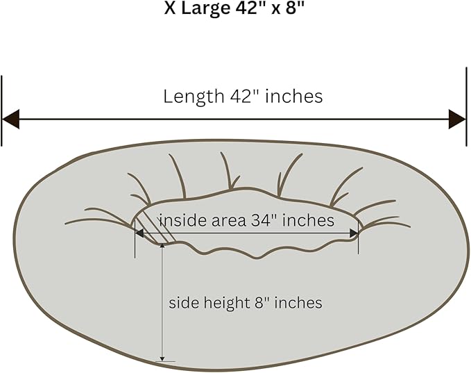 Organic Cotton Canvas Dog Bed: Removable Cover, Natural Fill - Made in USA (Cow Print Brown White, X Large 42" x 8" inches)
