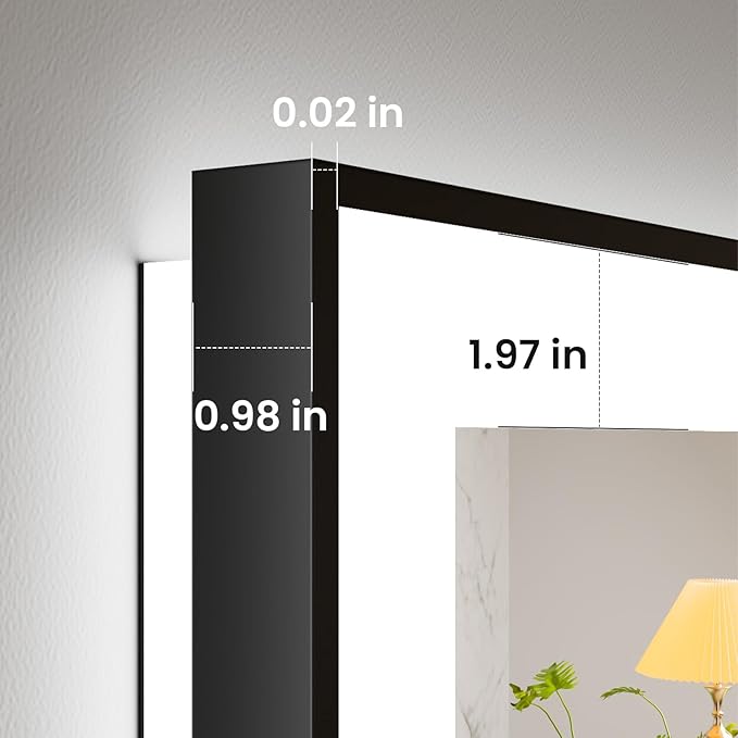 Amorho 72"x 32" LED Bathroom Mirror with Black Frame, Front Light and Backlit(Controlled Separately), Stepless Dimmable, Anti-Fog, Shatter-Proof, 3 Colors, Memory