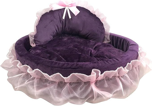 Creative Princess Lace Pet Bed Ruffled Nest for Dogs and Cats Soft Plush Comfortable Princess Sofa Pet Bed