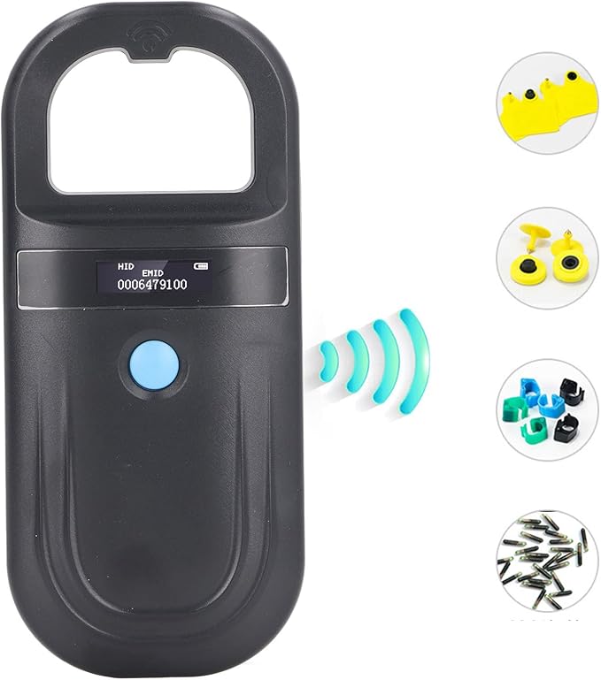 FILFEEL Pet Microchip Scanner, Handheld Animal ID Reader with USB Rechargeable 800mAh Battery and OLED Display, for Dog Cat Pig ISO11784 85 FDX B EMID