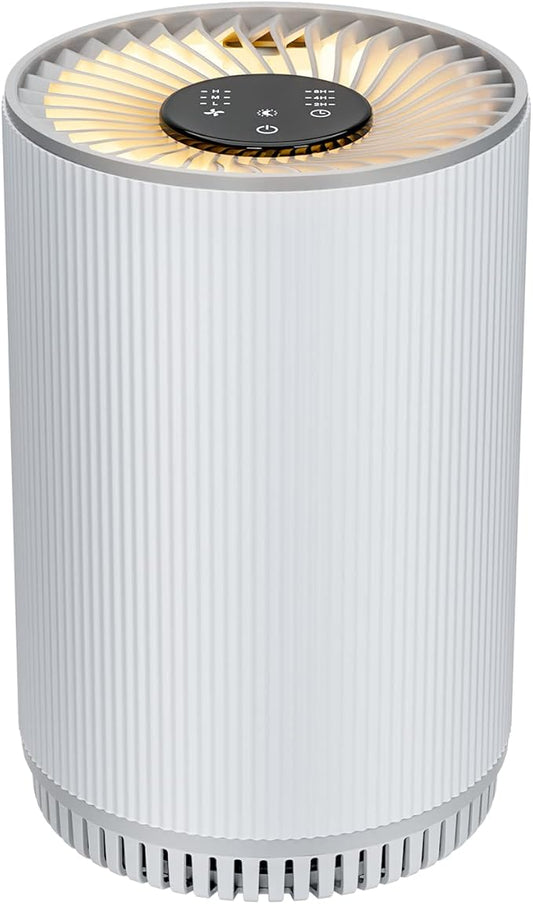 AIUZLK Air Purifiers for Bedroom Home with 3 Stage H13 HEPA Filter,22dB Quiet Desktop Small air Purifier with Night Light,3 Timing,Suitable for Smoke,Pet Dander,Hair,Odors.KJ80