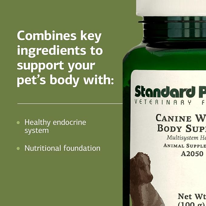 Standard Process Inc. Canine Whole Body Support - Multisystem Support Supplement for Canines - Nutritional Powder for Daily Health Maintenance - Multisystem Supplement Formula - 100 g