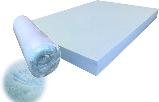 Pet Dog Bed Blue Cooling Gel Infused High Density Solid Memory Foam Pad (41x27x4 inches (2pack))