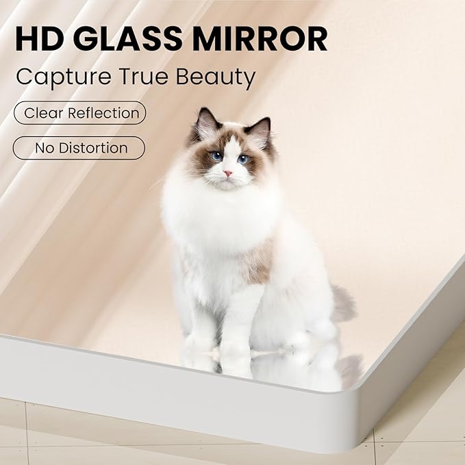 White Bathroom Mirror 30x36 Inch, White Metal Framed Bathroom Mirror for Wall, Rounded Rectangle Matte Bathroom Vanity Mirror, Tempered Glass, Anti-Rust, Horizontal/Vertical