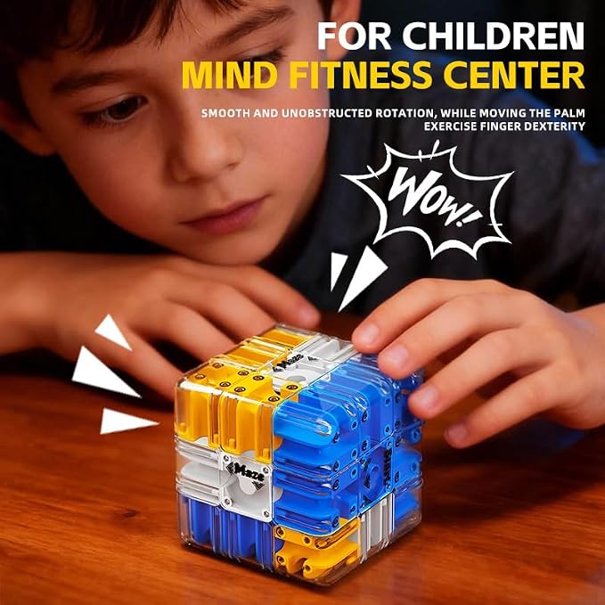 3D Puzzle Cube, Color Matching Game for Kids Ages 5-12, Educational Sensory Toys Gift for Boys Girls Adults (5 6 7 8 9+ Years Old) (Yellow)