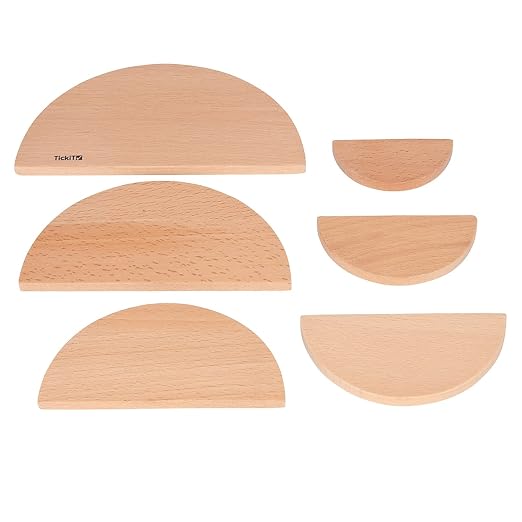 TickiT Natural Architect Panels - Arches - Set of 6 - Stacking Blocks for Ages 1+ - Open-Ended Toys