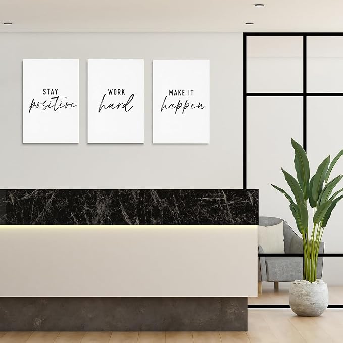 GUBIYU Inspirational Wall Decor Stay Positive, Work Hard, Make it Happen Wall
