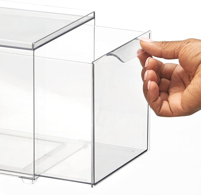 Clear Stackable Shoe Drawer Boxes, 4 Pack