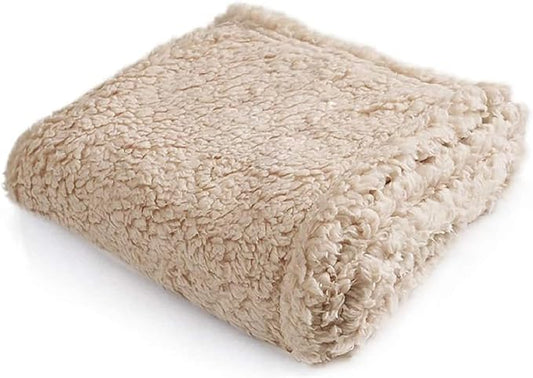 Pet Blankets for Couch Sofa Bed Dog Blankets Reversible Cat Blanket Soft Furniture Protector Cover for Small Medium Large Dogs Cats, Beige, 24 x 31 inches