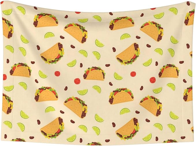 Double Sided Plush Pet Blanket with Cozy Dot Texture and Smooth Reverse, Mexican Taco, Reversible Throw for Dogs Cats on Couches Beds Crates