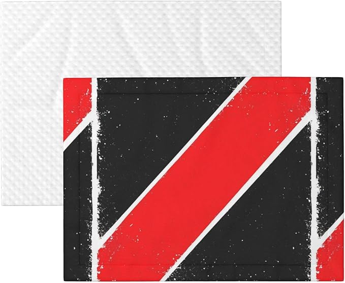 Reversible Plush Throw for Dogs and Cats, Trinidad and Tobago Flag, Double Sided Blanket with Nubby Dot Side and Sleek Side Ideal for Cuddling Nesting Security